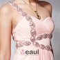 Sequin Tulle Tencel Charmeuse Beading One Shoulder Layered Floor Length Evening Dresses