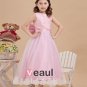 Satin Mesh Embroidery Bowtie Round Neck Flower Girl Dresses 2214120048