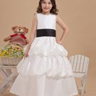 Fashion Satin Bowknot Belt Handmade Flower Girl Dresses 2214120028