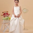 Cute A-Line Spaghetti Straps Ankle Length Satin Flower Girl Dresses 2214120017