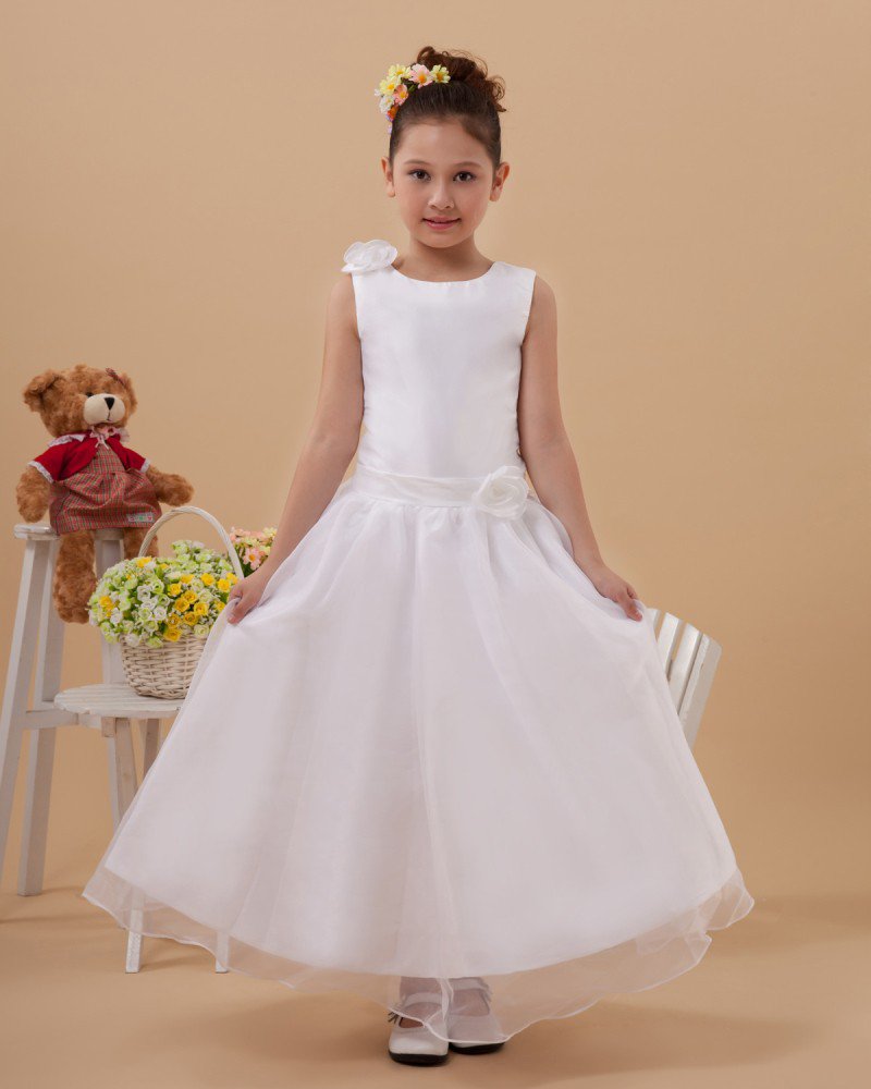 Satin Organza Handmade Flower Girl Dresses 2214120061