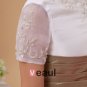 Taffeta Organza Short Sleeve Floor Length Flower Girl Dresses 2214120076