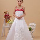 Satin Embroider Sewing Bead Flower Girl Dresses 2214120054