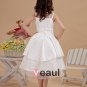 Satin Organza Applique Scoop-Neckline Sleeveless Tea-Length Flower Girl Dresses 2214120050