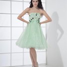 Lovely Strapless Short Mini Riffles Beadings Applique Graduation Dresses