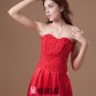 Taffeta Floor Length Applique Sequins Strapless Pleated Women Graduation Dress