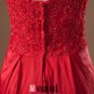Taffeta Floor Length Applique Sequins Strapless Pleated Women Graduation Dress
