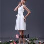 Charmeuse Sash V-Neck Knee Length Graduation Dress