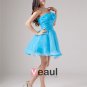 Yarn Strapless Beading Ruffle Thigh Length Graduation Dresses