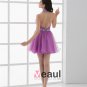 Halter Pleated Beading Mini Length Tulle Woman Homecoming Dresses