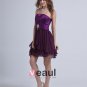 Charmeuse Chiffon Ruffle Strapless Knee-Length Graduation Dress
