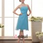 Chiffon Beading Ruffle Strapless Knee Length Cocktail Party Dresses