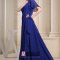 Fashion Chiffon Charmeuse Silk Falbala One Shoulder Floor Length Sleeveless Women Evening Party Dres