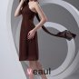 Formal Sloping Knee Length Pleated Chiffon Women Little Black Party Dress