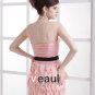 Sweetheart Flower Draped Layered Sleeveless Zipper Mini Length Taffeta Woman Cocktail Party Dress