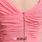 V Neck Pleated Beading Sleeveless Zipper Floor Length Chiffon Woman Evening Party Dress
