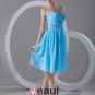 Spaghetti Strap Pleated Beading Knee Length Chiffon Little Black Party Dress