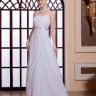 Pleated Sequins Waist Strapless Zipper Chiffon Women Evening Party Dress