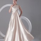 Slopping Ruffle Floor Length Imitation Silk Evening Party Dress