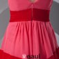 Simple Ruffle Thigh Length V Neck Color Splicing Chiffon Cocktail Party Dress
