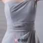 One Shoulder Flower Pleated Chiffon Thigh Length Women Little Black Party Dress