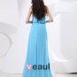 Elegant Ruffle Chiffon Strapless Floor Length Evening Party Dress