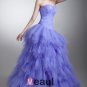 Ball Gown Satin Tulle Ruffle Sweetheart Floor Length Quinceanera Prom Dress