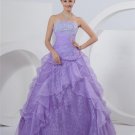 Ball Gown Strapless Floor Length Ruffle Beading Taffeta Satin Prom Dress