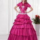 Ball Gown Graceful Beading Ruffle Sweetheart Floor Length Taffeta Quinceanera Prom Dress