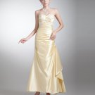 Charmeuse Ruffle Beading Sweetheart Ankle Length Prom Dress