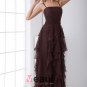 Fashion Chiffon Layered Ruffle Spaghetti Strap Sleeveless Floor Length Prom Dress