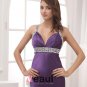 Elegant Halter Neckline Floor Length Sleeveless Beading Silk Woman Prom Dress
