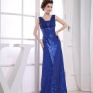 Chiffon Sequins Portrait Sleeveless Zipper Floor Length Prom Dress
