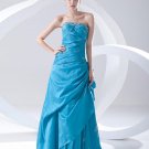Fashion Taffeta Beaded Pleated Strapless Floor Length Prom Dress