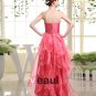 Strapless Sleeveless Zipper Pleated Beading Layered Dip Hem Ankle Length Silk Elastic Silk Like Sati