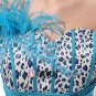 Sweetheart Lace Up Ruffle Beading Feather Sleeveless Floor Length Taffeta Woman Prom Dress