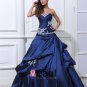 Ball Gown Applique Pleated Taffeta Beading Strapless Floor Length Quinceanera Prom Dresses