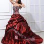 Satin Ruffles Applique Court Empire Prom Dresses