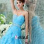 Yarn Beading Layered Sweetheart Floor Length Prom Dress