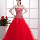 Tulle Beading Sweetheart Brush Train Prom Dresses