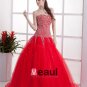 Tulle Beading Sweetheart Brush Train Prom Dresses