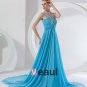 Chiffon Ruffle Beading V Neck Floor Length Celebrity Prom Dress