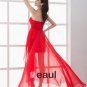 Chiffon Beading Pleated Sweetheart Asymetrical Women High Low Prom Dresses