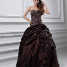 Ball Gown Sweetheart Beading Ruffle Floor Length Taffeta Quinceanera Prom Dress