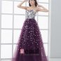 A-line Tulle Sequin Beading Ruffle Sweetheart Floor Length Prom Dress