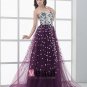 A-line Tulle Sequin Beading Ruffle Sweetheart Floor Length Prom Dress
