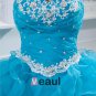 Ball Gown Beaded Ruffle Yarn Sweetheart Ankle Length Quinceanera Prom Dresses