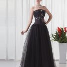 Charming Strapless Floor Length Beading Tulle Women Prom Dress