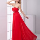 Fashion Chiffon Pleated Sweetheart Sleeveless Floor Length Prom Dress