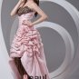 Taffeta Ruffle Flower Floor Length Leopard Prom Dress
